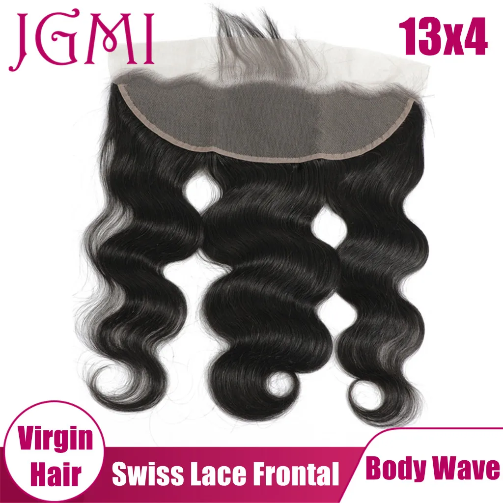 

JGMI Body Wave Virgin Brazilian Human Hair 13x4 Lace Frontal for Women Natural Black Hair Extension Free Part