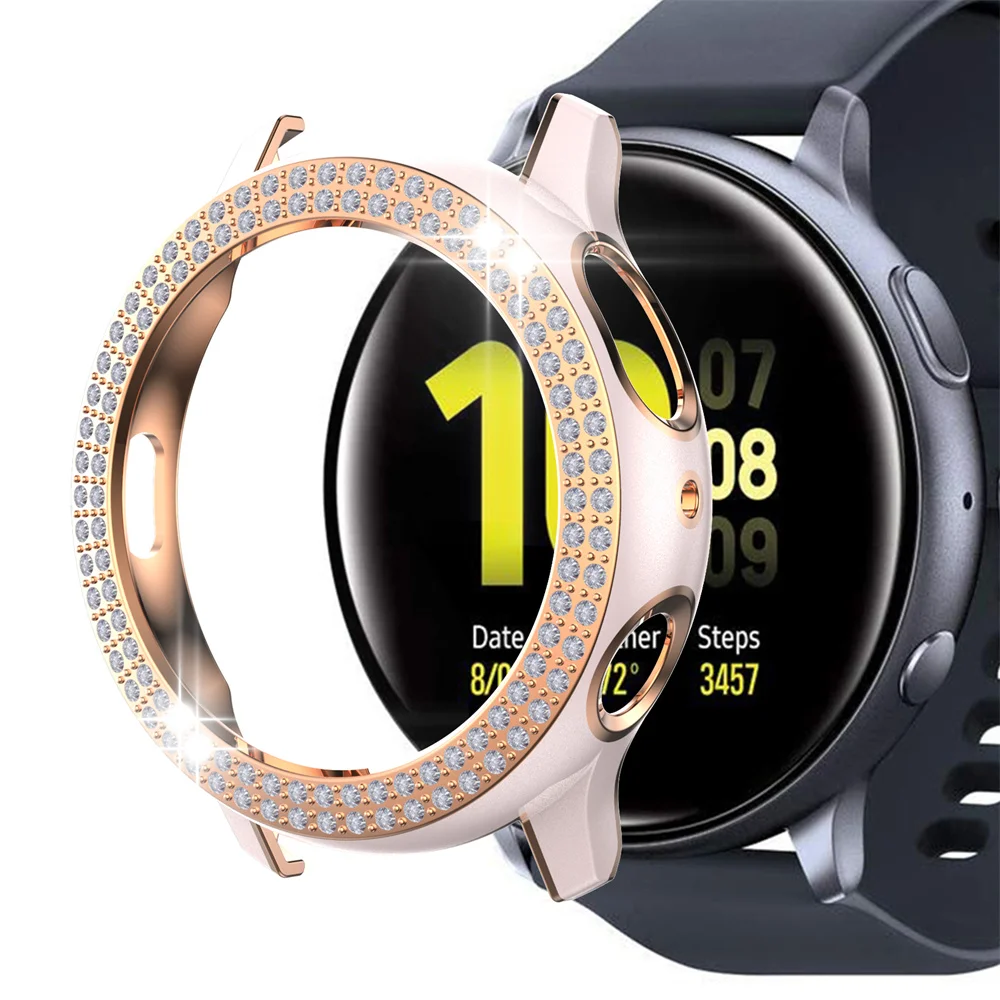 Женский двухрядный Алмазный чехол из поликарбоната для Samsung Galaxy Watch Active 2 40 мм 44