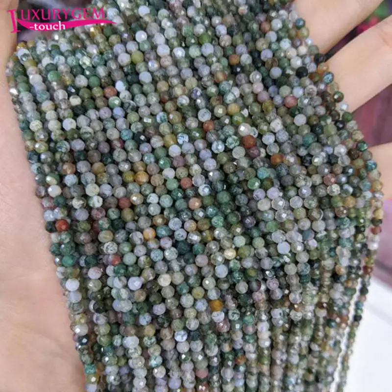 

High Quality 3mm Natural Multicolor Agates Stone Faceted Round Loose Spacer Small Beads DIY Gems Jewelry Accessory 38cm b152