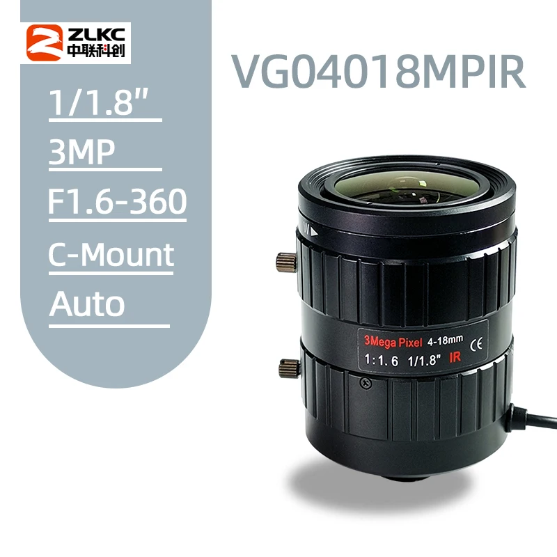 Фонарь 3MP C-Mount Lens 4-18 мм с ручным переменным фокусным расстоянием DC Auto Iris HD CCTV Lens 1/1.8 "F1.6 с фотографией