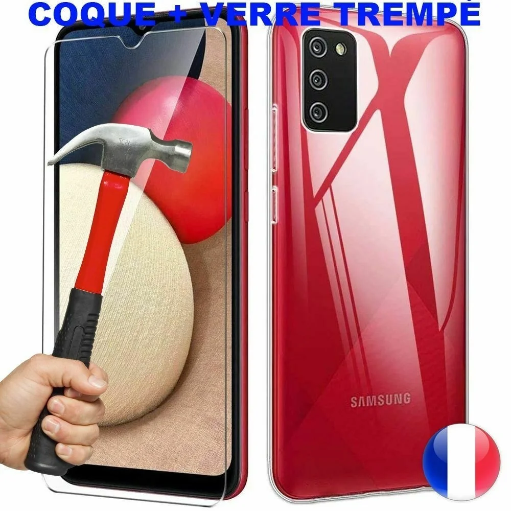 

Coque TPU for Samsung A12 A02s A41 A42 A51 A52 A71 A72 + Protection Verre Trempé
