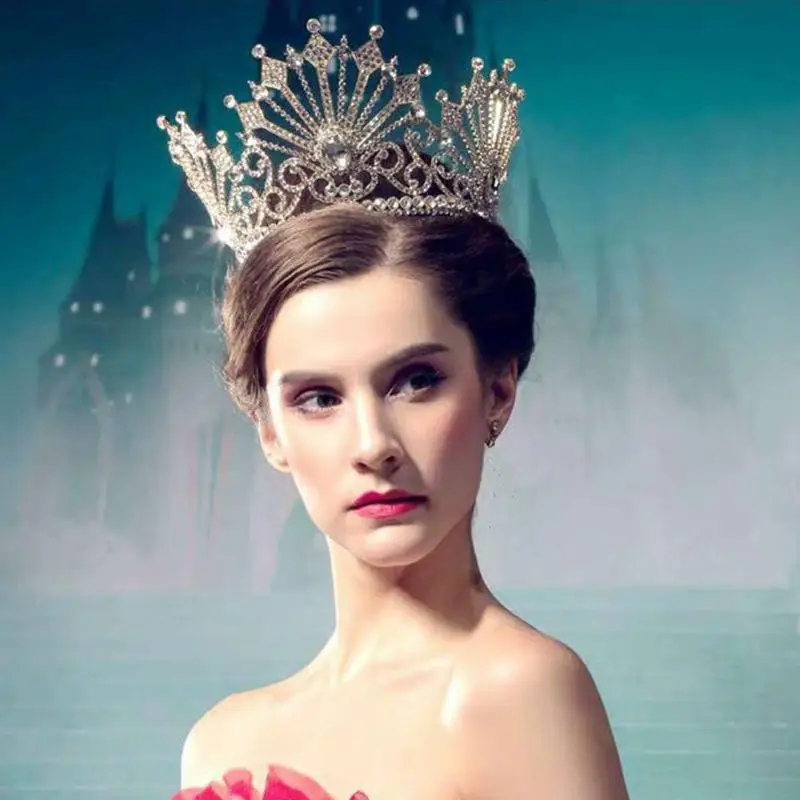 Свадебные украшения для волос с украшением в виде синих кристаллов и Стразы