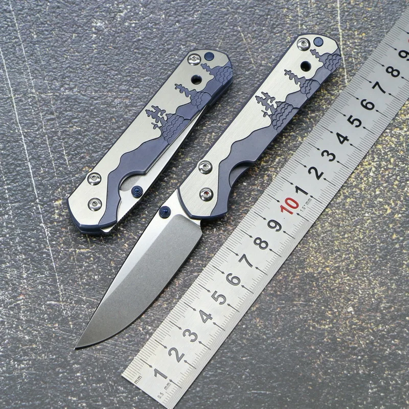 TIGEND small sebenza 21 Универсальный складной нож D2 лезвие титановый узор Ручка Кемпинг Охота Карманный фрукты Ножи EDC инструменты