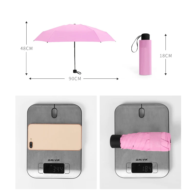 

Wind Resistant Folding mini Umbrella Rain Women Portable Capsule 5 Folding Women's Umbrella Windproof Umbrellas Sun Umbrella