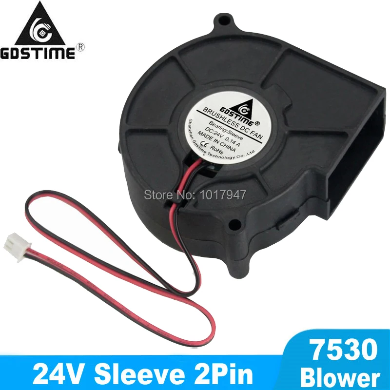 

1 шт. 75 мм 24 В 2Pin 75x75x30 мм 7530 радиатор радиатора 75 мм x 30 мм бесщеточный кулер постоянного тока охлаждающий вытяжной вентилятор
