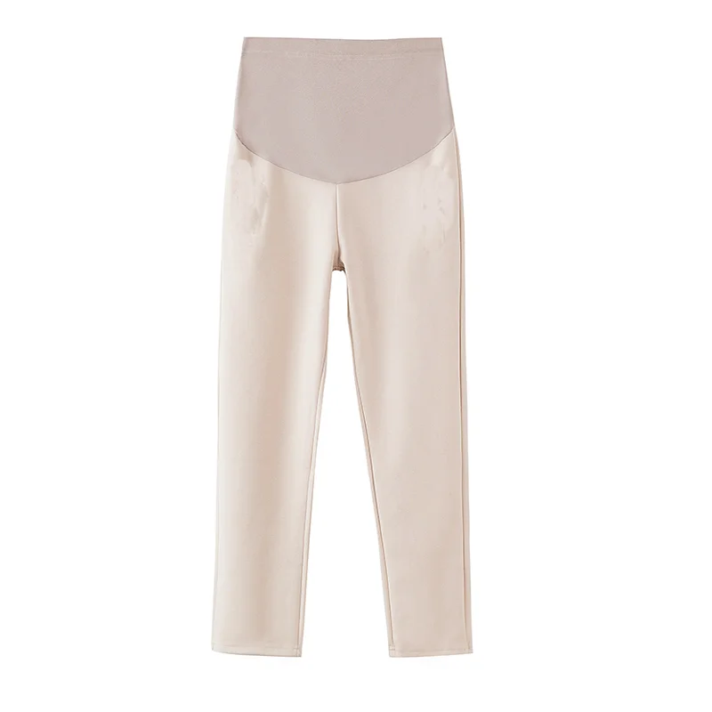 

8828# Autumn Winter Woolen Maternity Straight Pants Elastic Waist Belly Clothes for Pregnant Women Pregnancy Casual Trousers