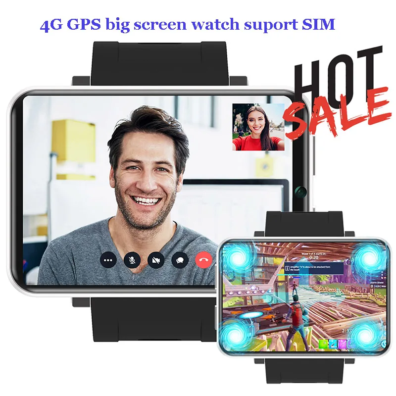 

4G 2,86 дюймов Большой экран Смарт-часы телефон Android 7,1 3 ГБ 32 ГБ 5MP камера 480*640 разрешение 2700 мАч батарея SIM Smartwatch для мужчин