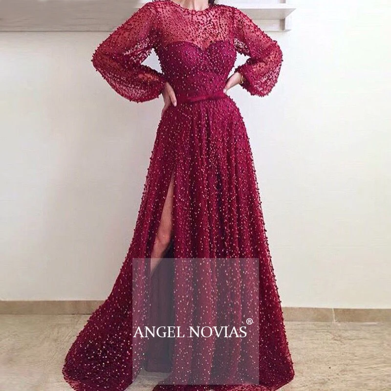 Элегантные женские вечерние платья с длинным рукавом 2021 высококачественные