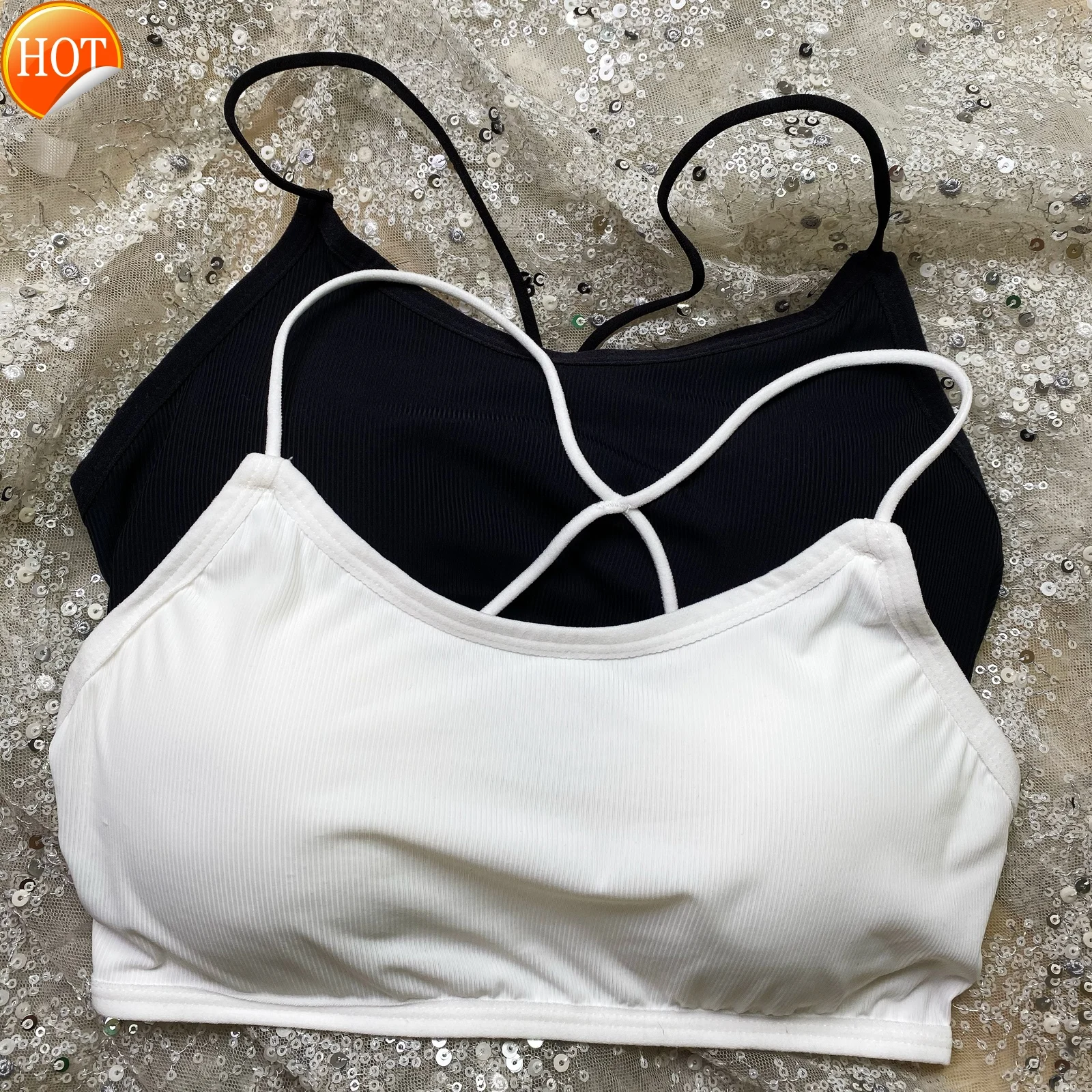 

Эластичный маленький бюстгальтер на бретельках, женский без стальных колец, Летний Тонкий светильник непромокаемый жилет без следов, нижне...