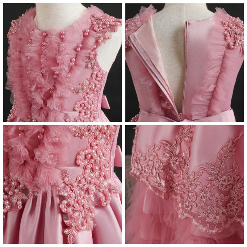 Детское платье принцессы для девочек вечерние платья с цветами Элегантные