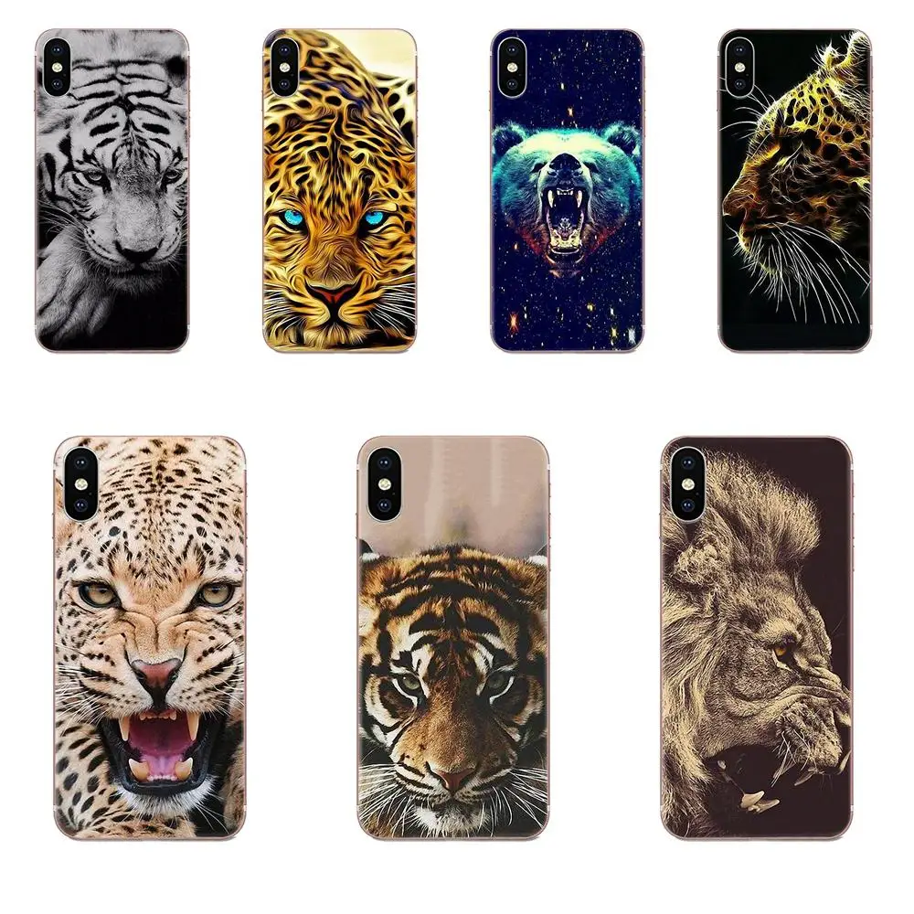 Чехол из ТПУ с узорами Волк тигр Лев Леопард медведь для Huawei Honor 4C 5A 5C 5X6 6A 6X7 7A 7C 7X8 8C