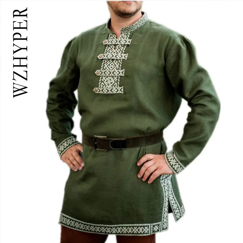 

Adult Men Cosplay Medieval Knight Warrior Costume Tunic Norman Chevalier Army Viking Pirate Reenactment LARP Tops Shirt