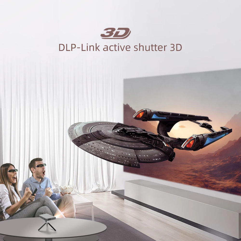 Портативный Умный Карманный видеопроектор DLP BYINTEK P12 светодиодный мобильный
