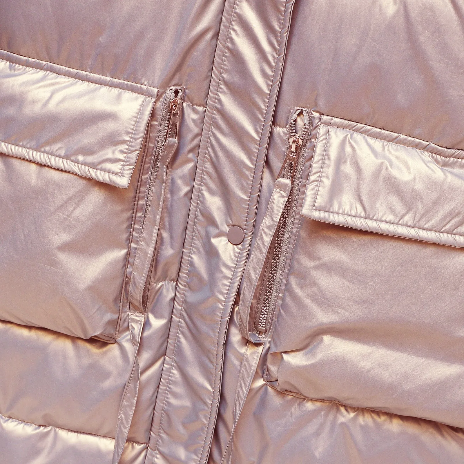 Women's Winter Fashion Glossy Long Over-The-Knee Hooded Thick Padded Jacket Coat Hooded padded warm padded jacket
