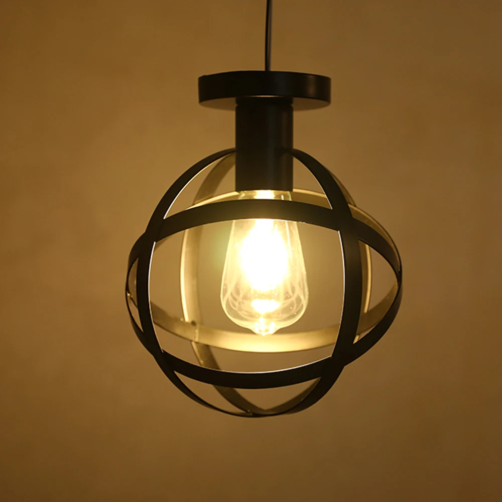 

Modern LED Ceiling Light Vintage Industrial Ceiling Lamp Shade Retro Loft E27 Plafonnier for Living Room Kitchen Cage Home Decor