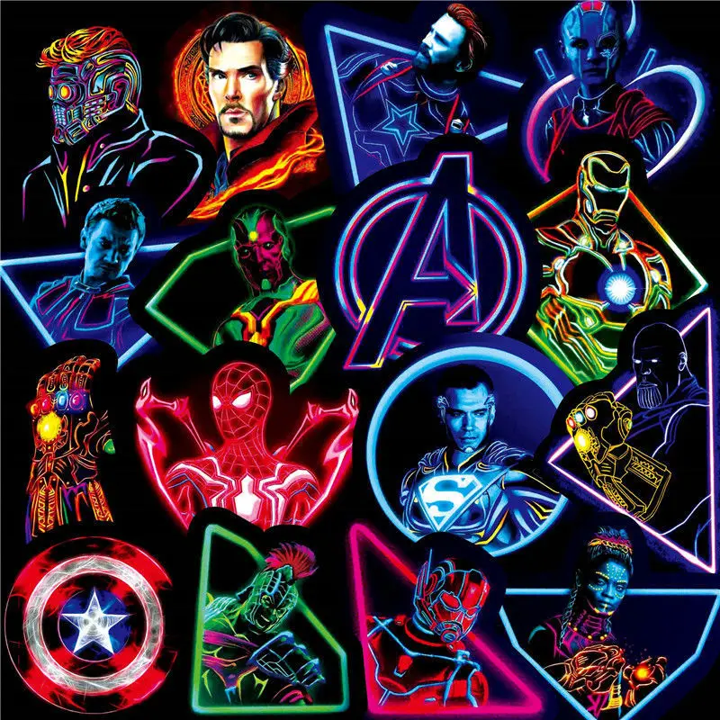 

10/30/60pcs Marvel Stickers Skateboard Luggage Motorcycle Laptop phone Guitar Kids Toy Decal Sticker Multifunctional sticker