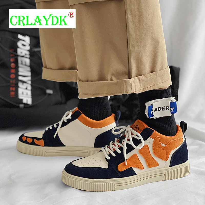 

CRLAYDK Fashion High Top Men's Casual Sneakers Breathable PU Leather Shoes for Student Boys Walking Outdoor Skateboard Tennis