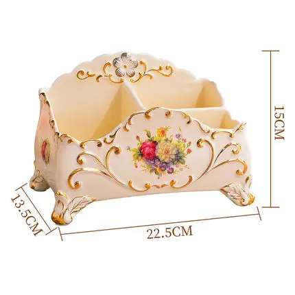 

European TV remote control box key sundries storage creative ceramic tabletop living room tea table ornaments