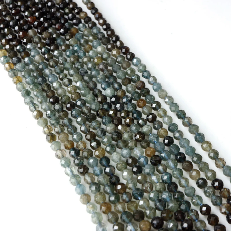 Натуральный синего и коричневого цветов Турмалин граненые бусины для рукоделия