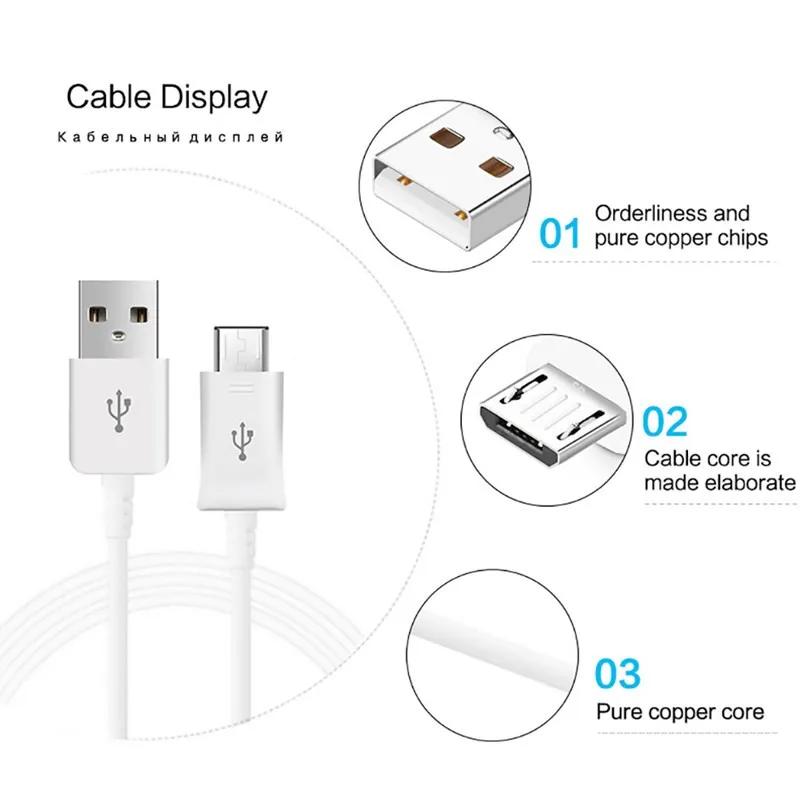 Зарядный кабель Micro USB шнур для быстрой зарядки телефонов Xiaomi Mi 3 4 Redmi 4A 6A 7A Note 4X 5 5A 6