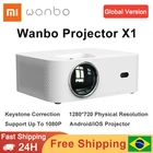 Портативный мини-проектор Wanbo X1 глобальная версия, 1080P, с коррекцией изображения, для дома и офиса