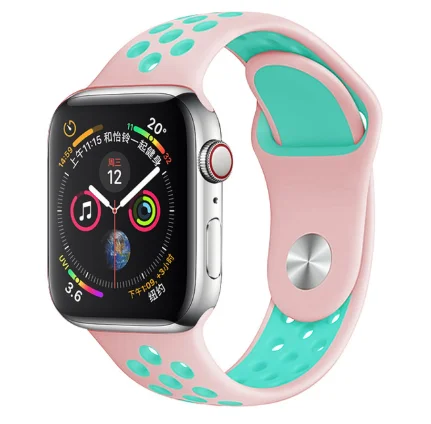 34 Band for Apple Watch 5 4 3 2 1 42MM 38MM soft Breathable strap Silicone Sports bands for Nike+ Iwatch series 5 4 3 40mm 44mm - Цвет ремешка: 34