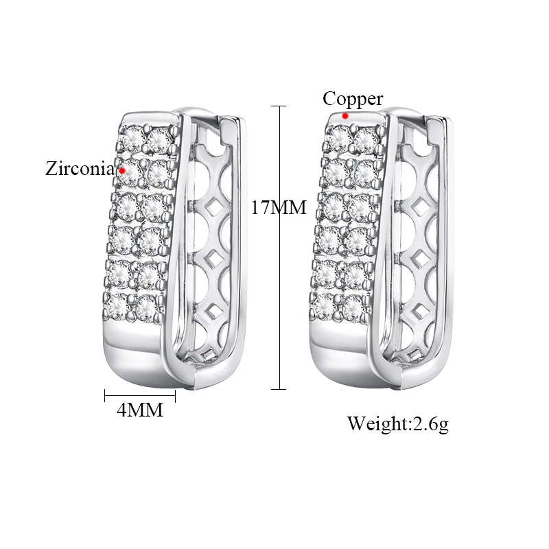 Женские u образные серьги гвоздики MAIKALE ажурные с фианитом модные ювелирные