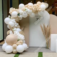 106pcs doubled cream peach wedding party backdrop baby shower kid 1st birthday decoration event welcome balloon garland kits