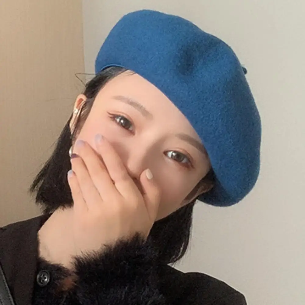 

Шикарная женская шапка, Высококачественная классическая женская шапка из искусственной шерсти, зимняя облегающая шапка, женский берет