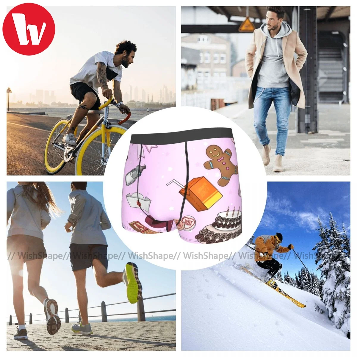 

Music Underwear Pouch Hot Polyester Trunk Design Plain Males Boxer Brief