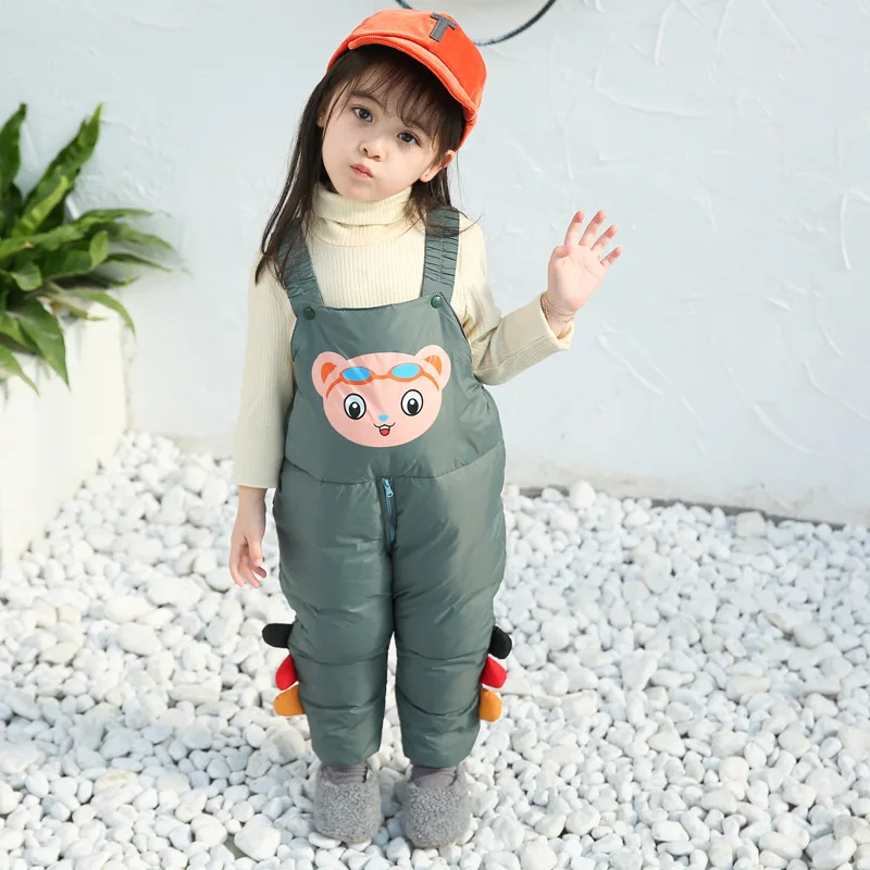 OLEKID/2021 зимние детские комбинезоны с героями мультфильмов хлопковые брюки на пуху