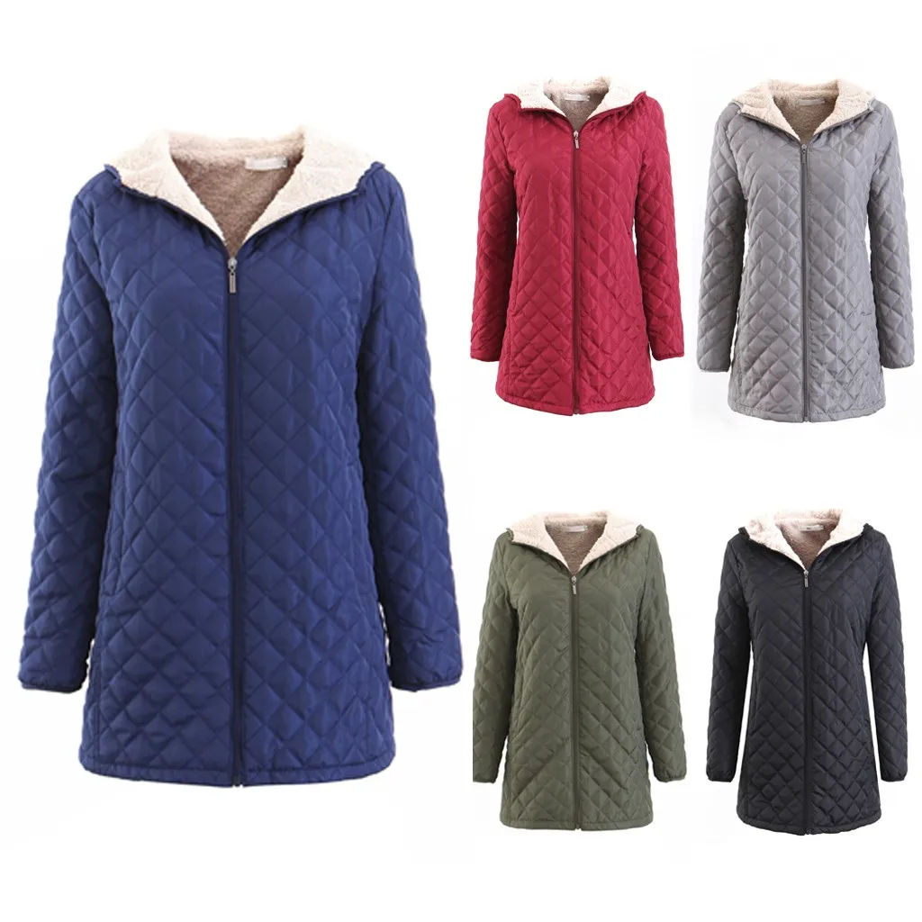 

JAYCOSIN Down Jacket Women 2019 Outerwear Coats Winter Warm Zipper Hoodie Solid Plus Size Jacket Overcoat Outwear L401104