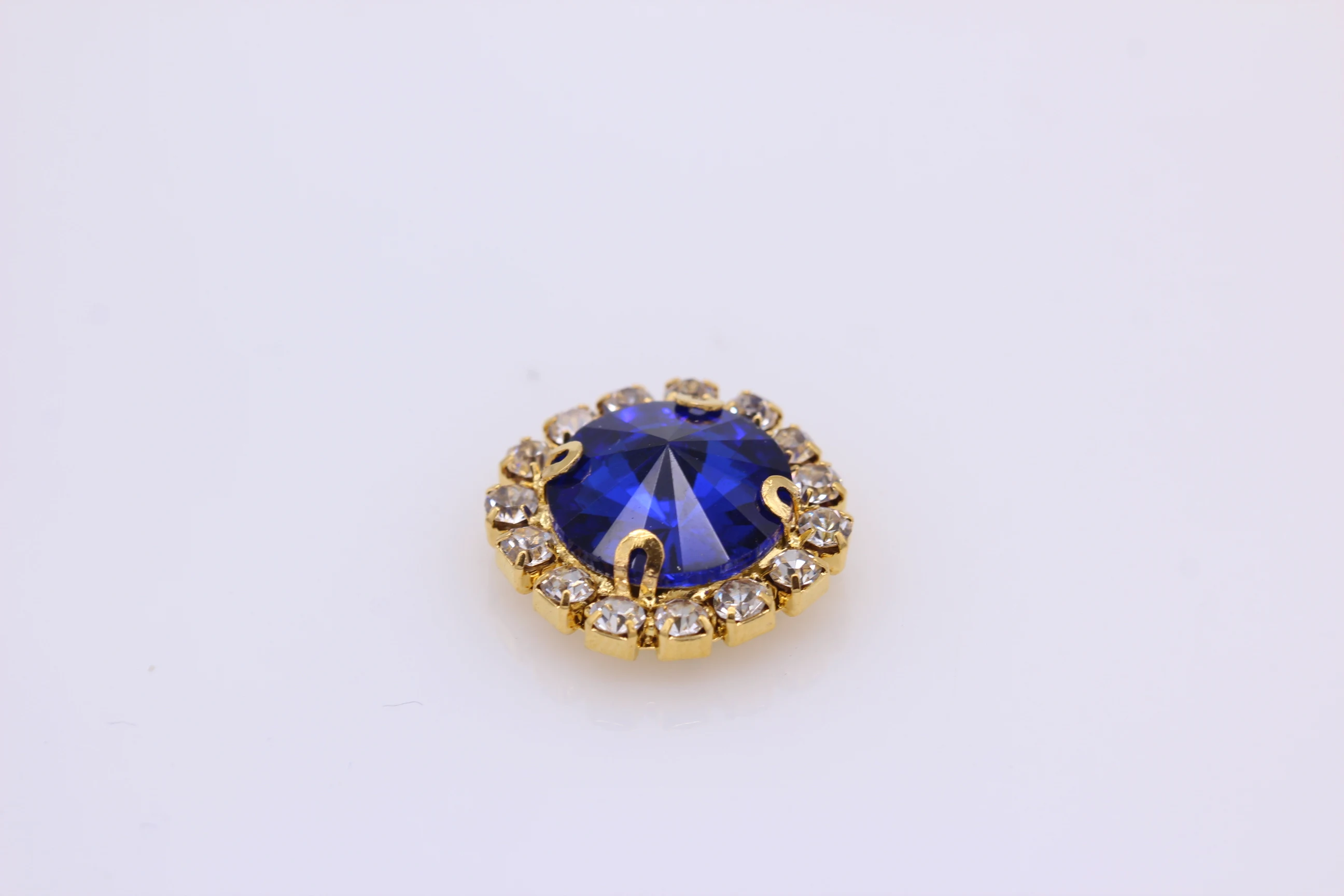 sapphire Все размеры цвета круглые Rivoli Кристалл шитье на Необычные граненые камни с кристальной цепочкой золотая металлическая чашка кристалл diy сумки для платья - Цвет: sapphire