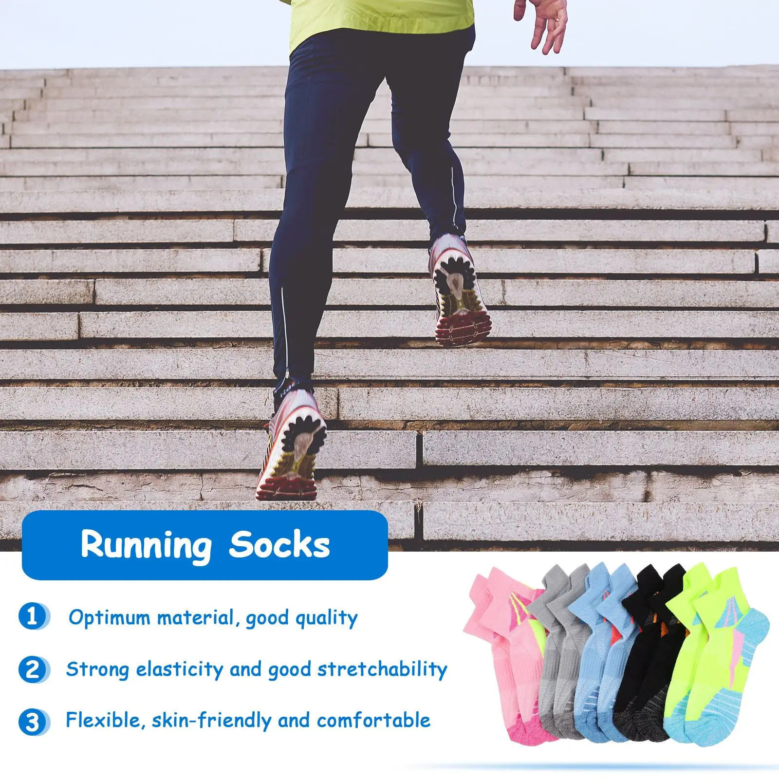 

1 Set 5 Pairs Breathable Ankle Socks Women Ankle Compression Running Socks Lightweight Sport Socks Running Socks