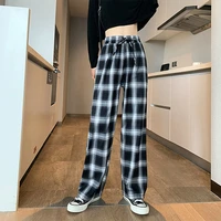 women black and white plaid pants straight autumn and winter casual style pants