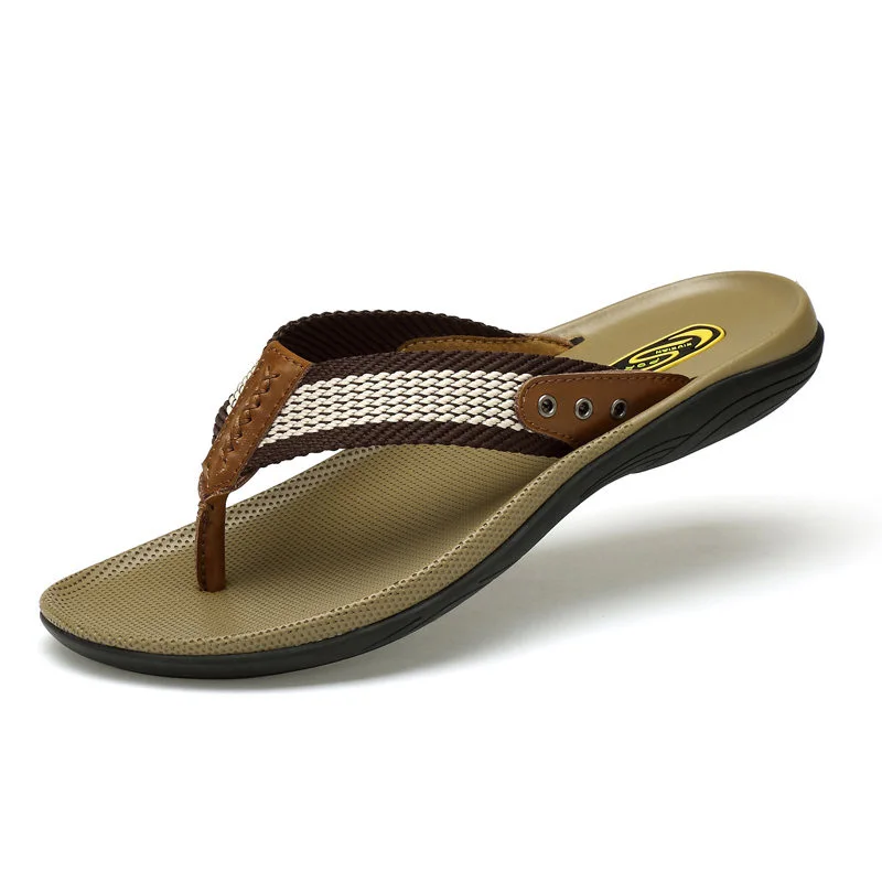 Шлепанцы мужские из натуральной кожи мягкие сандалии удобная летняя обувь