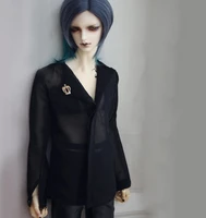 g10 244 14 13 uncle ssdf popo68 sd bjd msd doll baby clothes black chiffon shirt with open chest and drop collar 1pcs