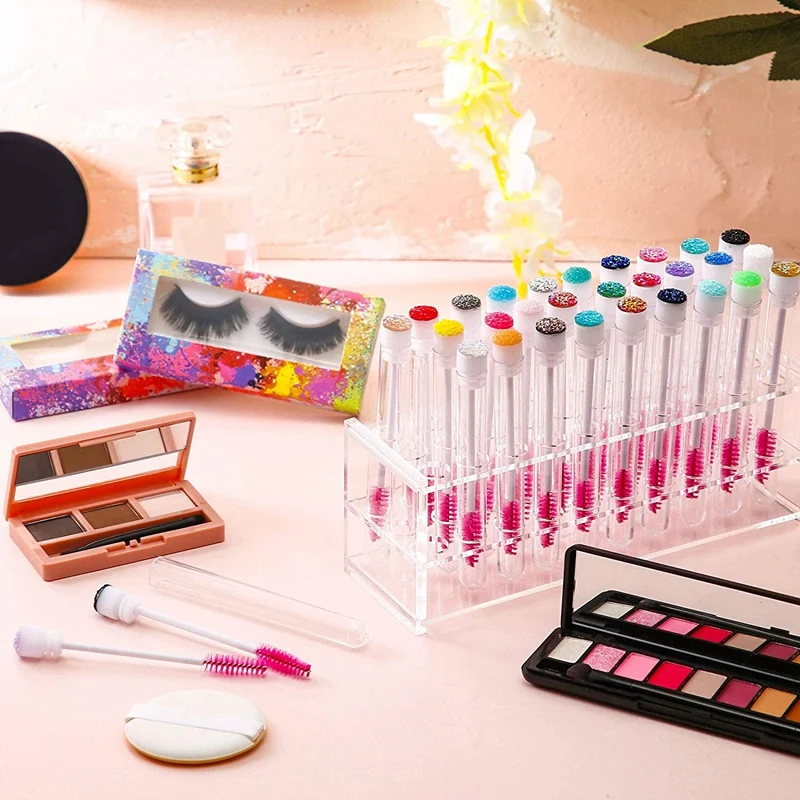 

30Pcs Mascara Stick Tube Set, Diamond Empty Mascara Brush, Tube Axis Eyelash Extension Brush, Random Color Makeup Tool