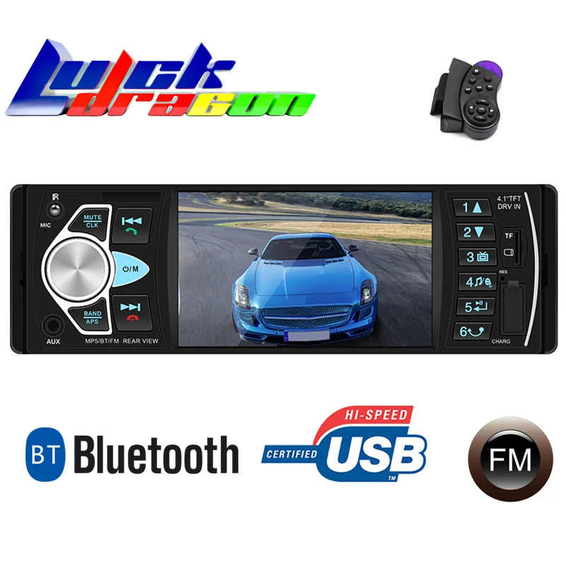 Luckdragon Car Stereo 4022D Car Portable Radio Music Player with Rear View Camera Support Bluetooth MP5/FM Transmitter Car Video