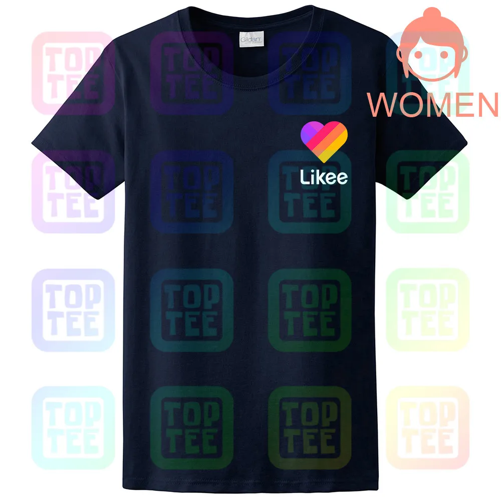 Women Navy Likee футболка для приложения likee hear футболка классная футболка забавная футболка - Цвет: Women Navy