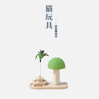 wooden mushroom turntable vertical sisal cat scratching post cat toy self hey wearable cat claw board cat supplies