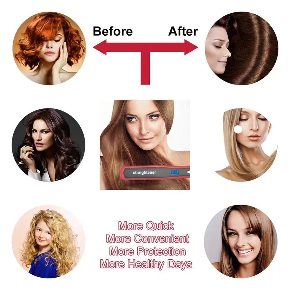 Прочный Электрический прямые волосы Горячая расческа ЖК дисплей с подогревом