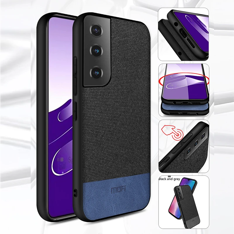 

Case For Samsung S21 Ultra Case Fabric Shockproof Silicone Luxury Back Cover MOFi Original For Galaxy S21+ S20 Plus Coques