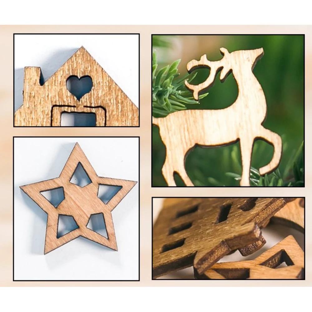 100 шт Мини Деревянные Рождественские елки новогодние вечерние украшения для дома