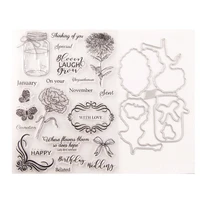silicone clear stamps cutting dies for scrapbooking stensicls with love diy paper album cards making transparent rubber stamp