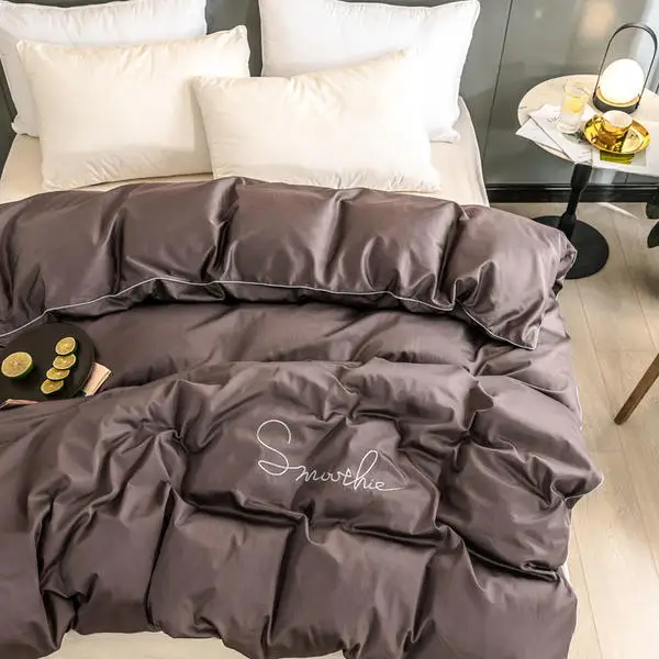 2020 New 100% Cotton Comforter Cover Quilt King Queen Full Solid Duvet Pillowcase 160*210/200*230/220*240cm | Дом и сад