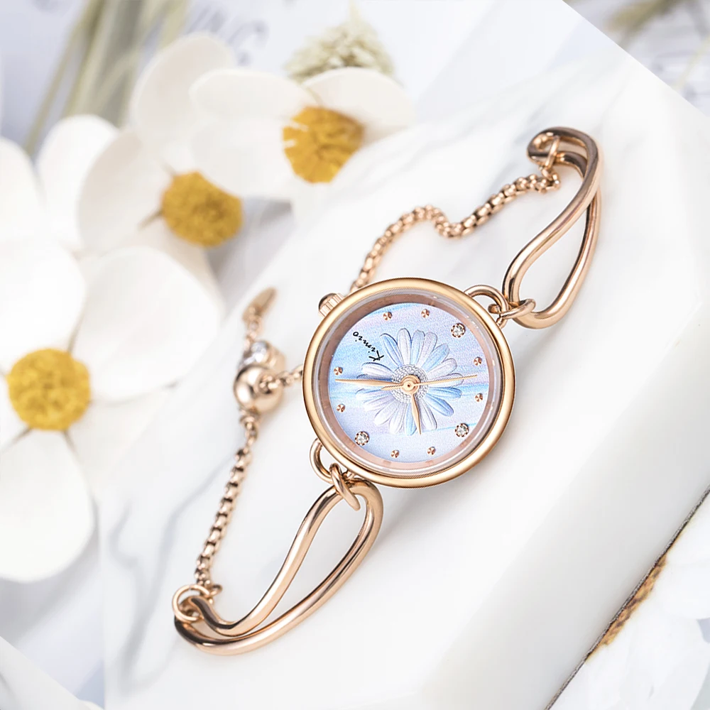 Часы KIMIO женские с маленьким циферблатом брендовые Роскошные наручные 3D-принтом