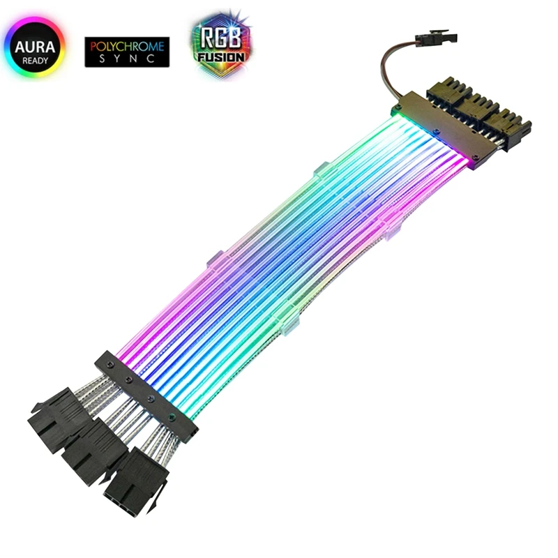 

GPU Удлинительный кабель 3X8Pin 5V ARGB удлинитель RGB кабель для синхронизации и разъемом для ПК чехол