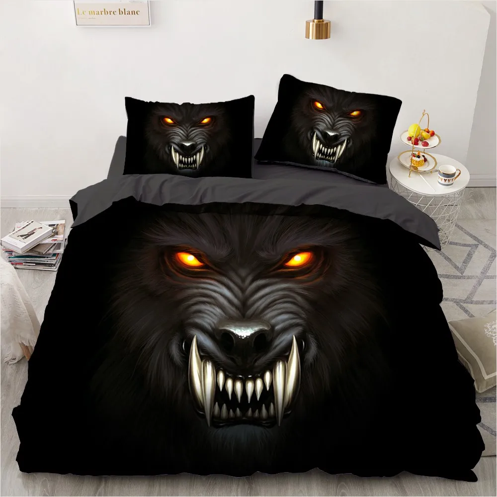 

Modern Comforther Covers 3D Custom Design Black Quilt Cover Sets Pillow Slips 200*230cm Full Twin Double King Size Eye Beddings