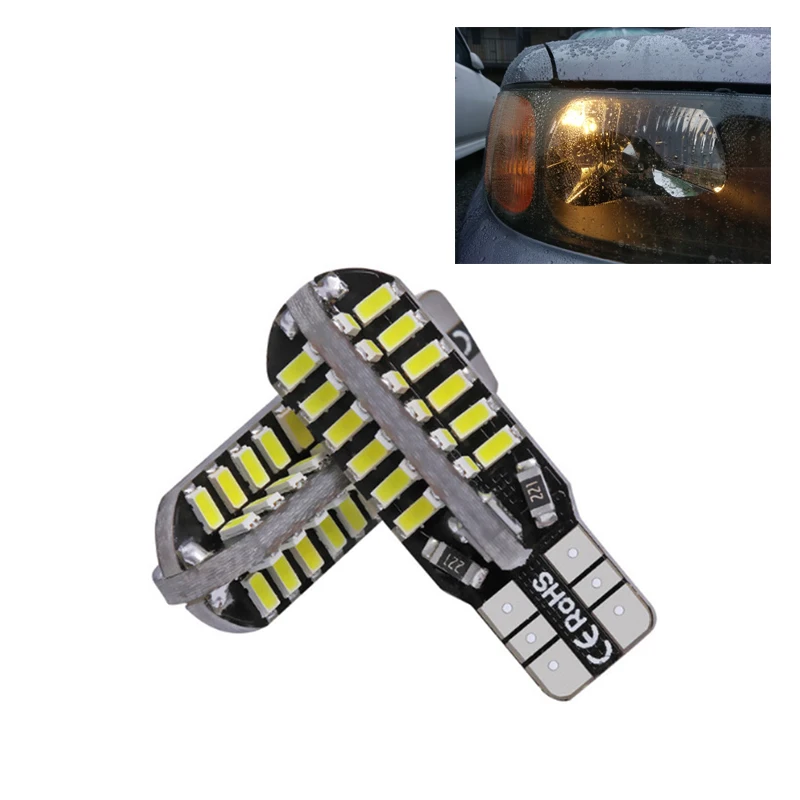 Светодиодная автомобильная лампа T10 3014 W5W Canbus без ошибок 48SMD для парковки заднего